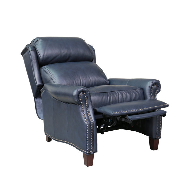Foxton Recliner, Shoreham Blue Genuine Leather
