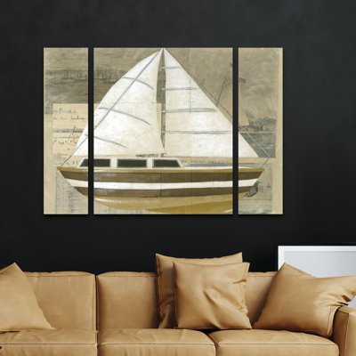 3 Panel Wall Art Set - Chariklia Zarris 'Tour by Boat I' Canvas Wall Art for Living Room, Bedroom, or Office Decor by 