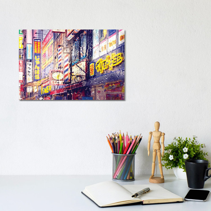 Behind The Window - Neon Lights by Philippe Hugonnard - Wrapped Canvas Print, 20.32 cm H x 30.48 cm W
