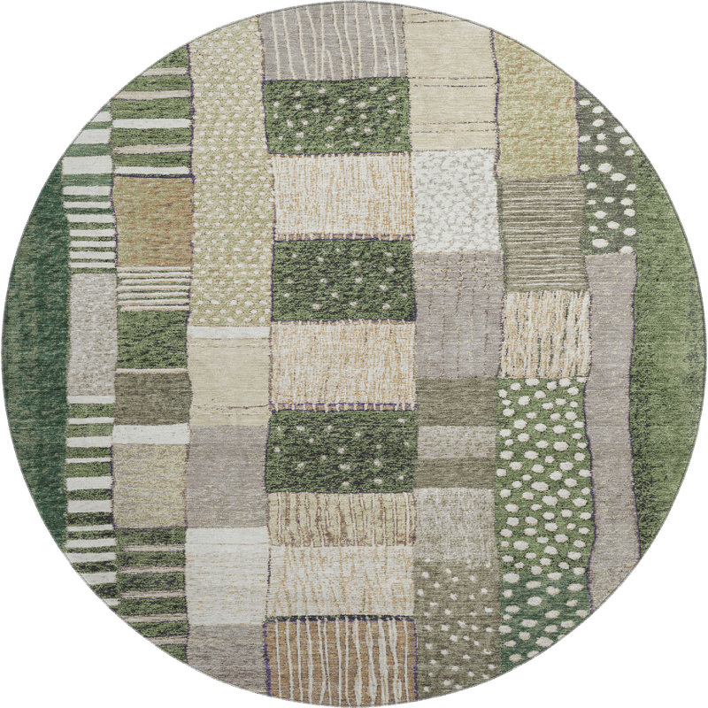 Premium Machine Washable Millbrook AMF1960 Geometric Rug, Round 8'