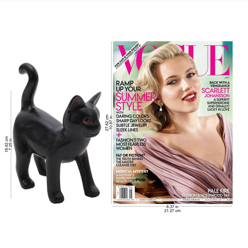Figurine chat en bois curieux Devere