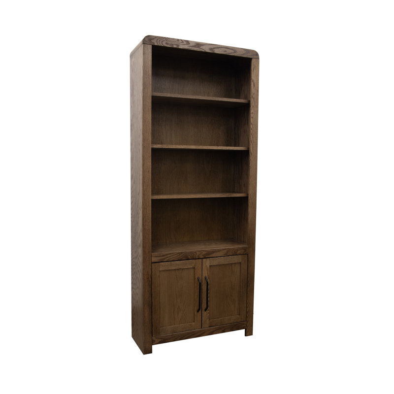 Bibliothèque Haven de 78 po de hauteur, aucun assemblage requis, finition chêne bourbon, Brun