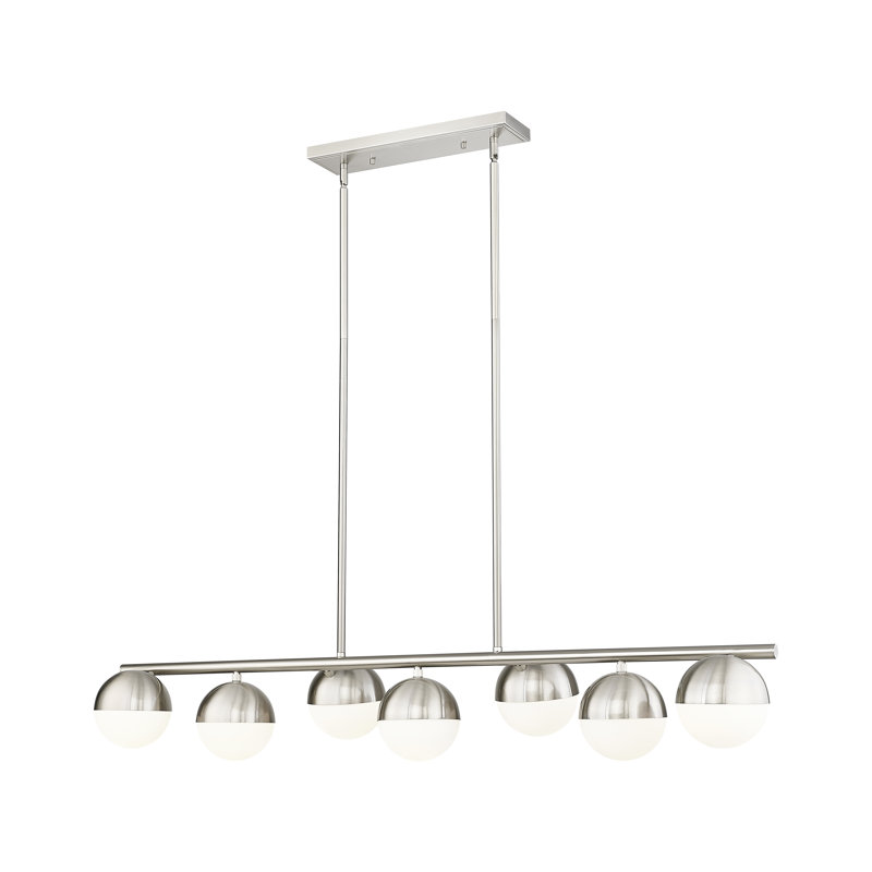 Trombetta 7 Light Linear Chandelier, Brushed Nickel