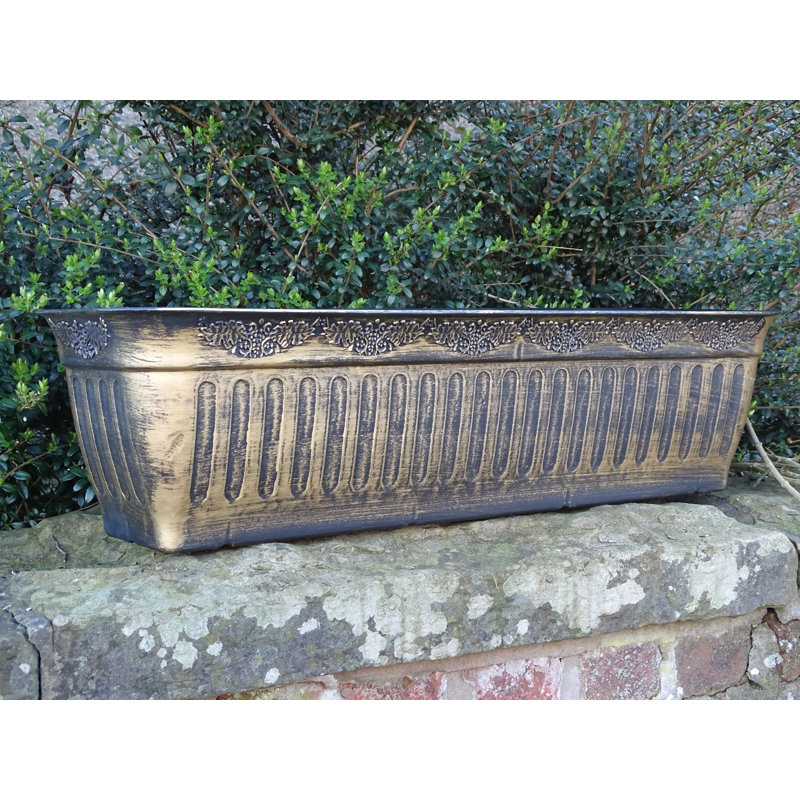 Yasmine Planter Box, Antique Gold, 20 cm H x 79 cm W x 25 cm D