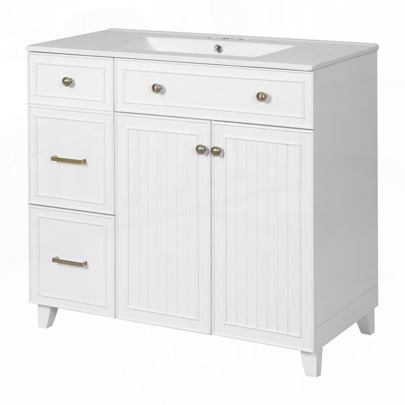 Modern Bathroom Vanity with Advanced Features for Enhanced Functionality, White