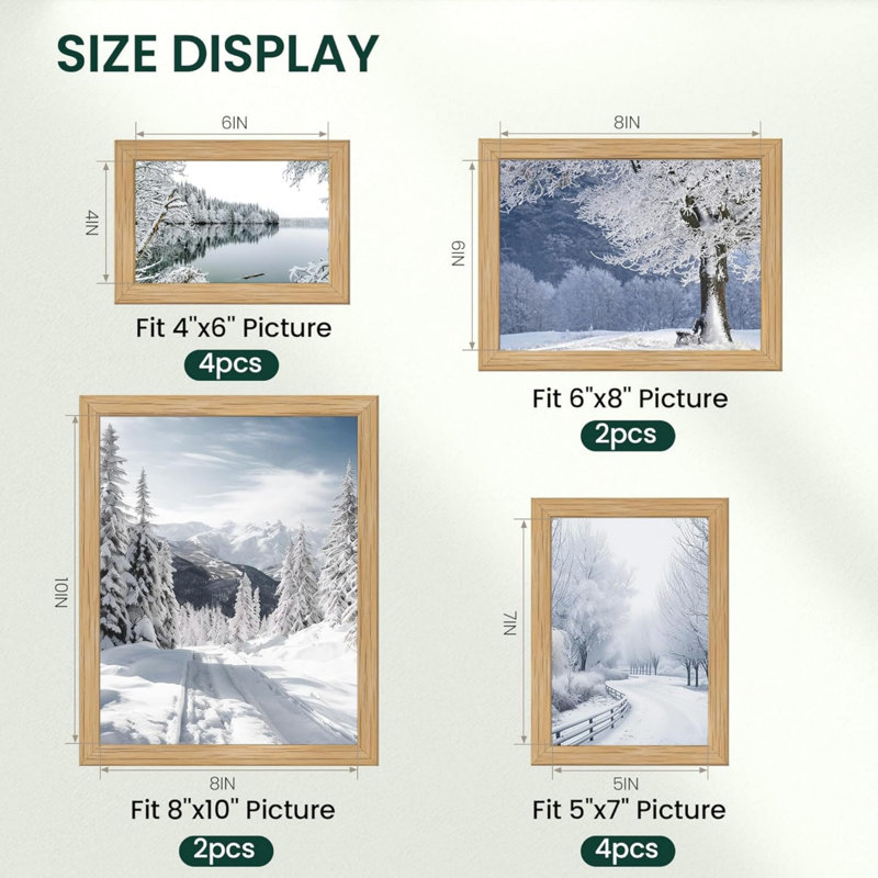 Storage Picture Frame - Set of 12, Oak