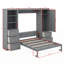 Grand lit escamotable mural avec tablettes-1786317012