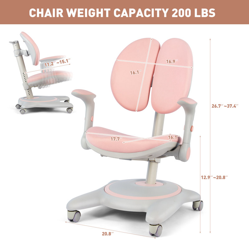 Fauteuil et repose-pieds pour enfants 20,8, Rose