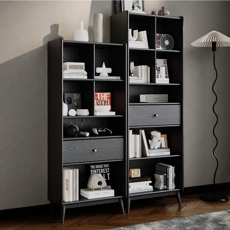 Light luxury modern style bookcase, (11 Shelves) 74.80"H x 62.99"W x 13.78"D