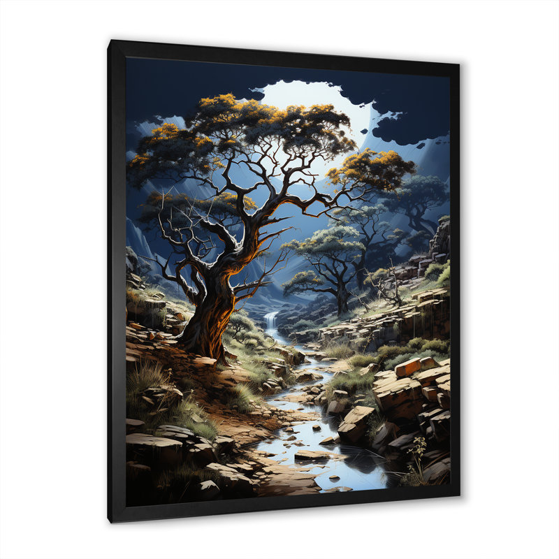 «Baobab Tree», reproduction d'art sur toile, Cadre photo argenté, H 32 po x l 16 po
