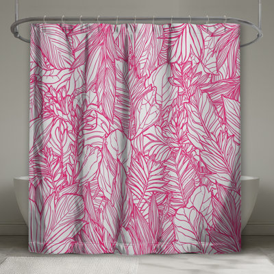 Rideau de douche rose très long
