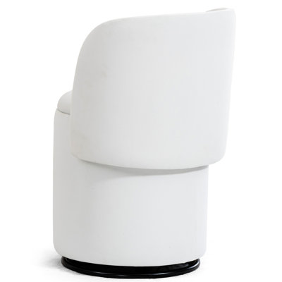 Fauteuil pivotant à 360° avec rangement intégré pour chambre et salle à manger, siège rembourré et moelleux, tabouret/lit pour chat, style moderne et mignon, beige, bois de peuplier, rembourrage en mousse, tissu, métal, velours, 42 cm