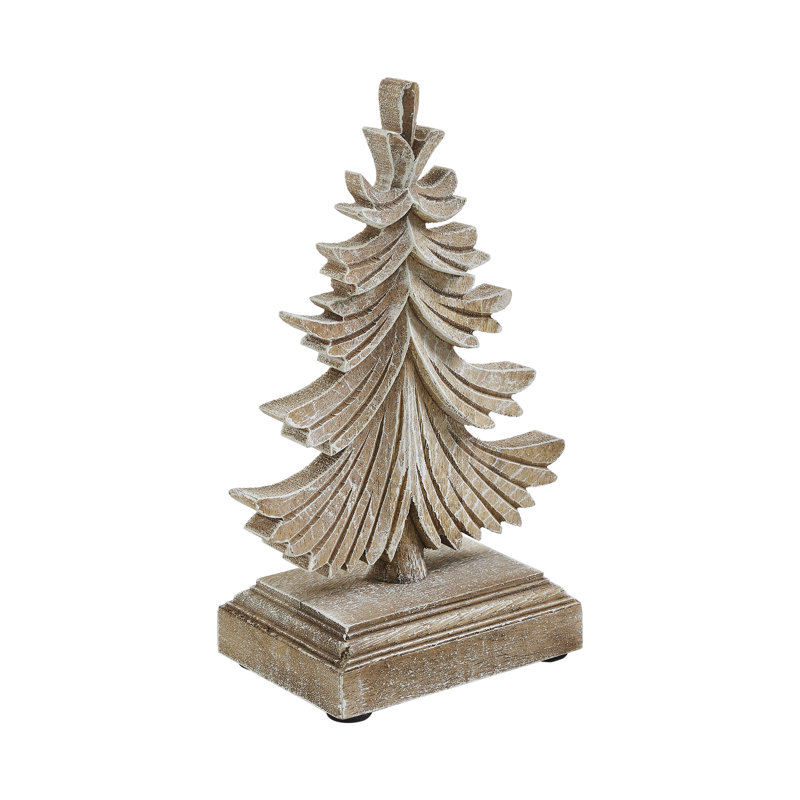 Arbre en bois à plumes au fini hiver 9,75 x 6,25 x 3,5