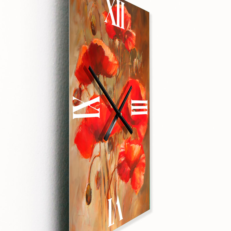 Horloge murale Blossoming Poppies VI, Grand