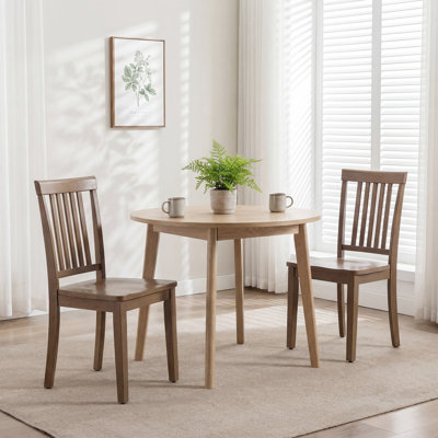 Chaise d'appoint en bois massif à dossier à lattes Tanvier