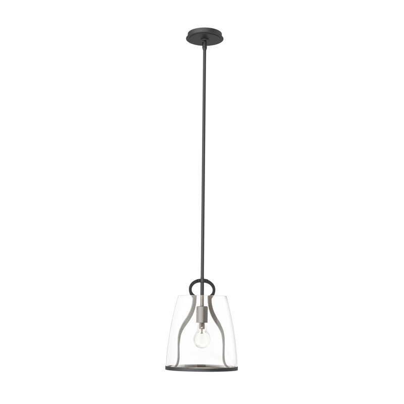 Caliper 1 - Light Single Dome Pendant, Black, Clear