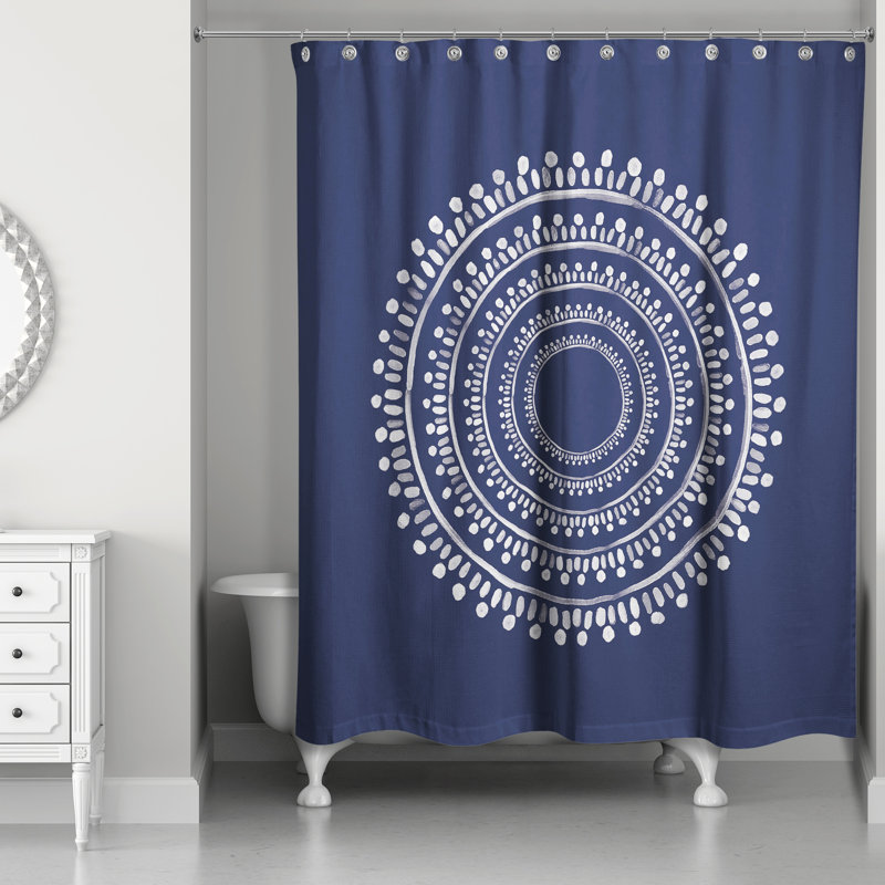 Rideau de douche simple Ayodeji, Marine