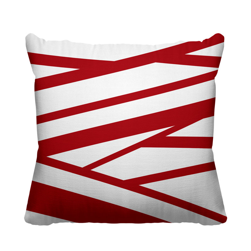 Coussin décoratif intérieur / extérieur Risley Minimalist, Rouge, H 17 po x l 17 po, Carré