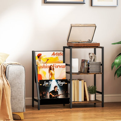 84 cm W Steel Bedside Table