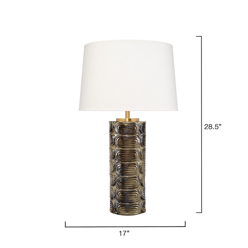Wright Ceramic Table Lamp with Linen Shade