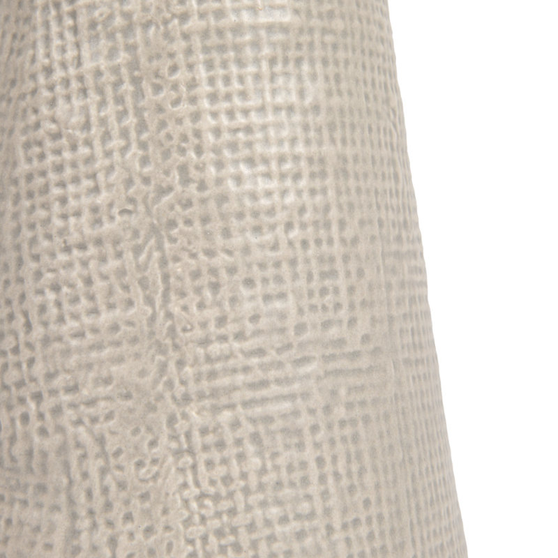Gray Ceramic Textured Tabletop Candlestick Set