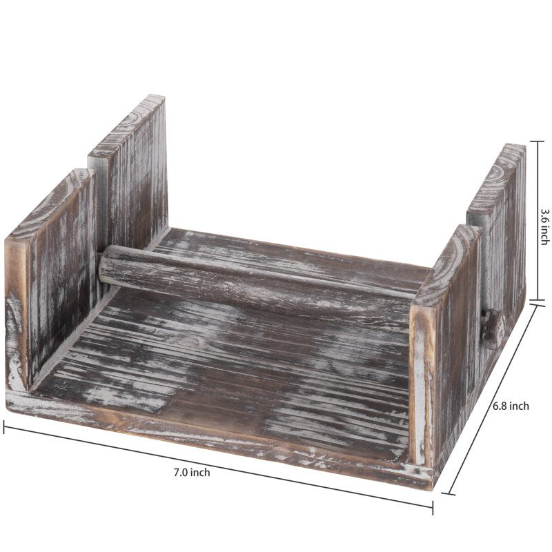 Plateau porte-serviettes en bois avec barre
