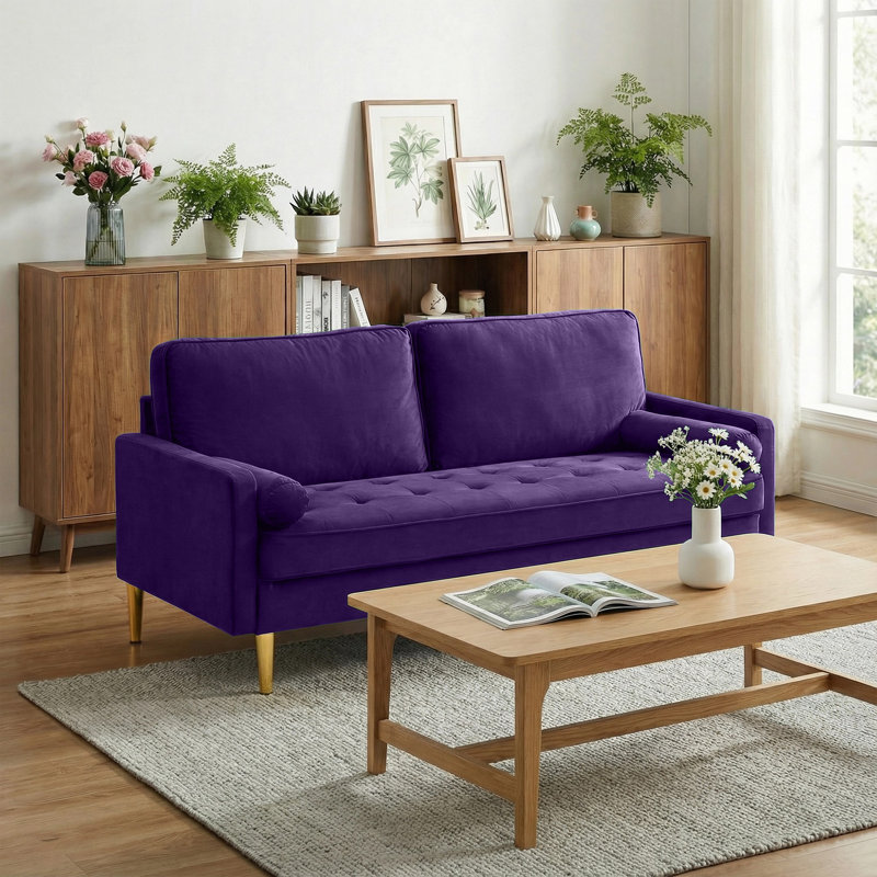 Canapé 67 po Mid Century Modern, Mauve