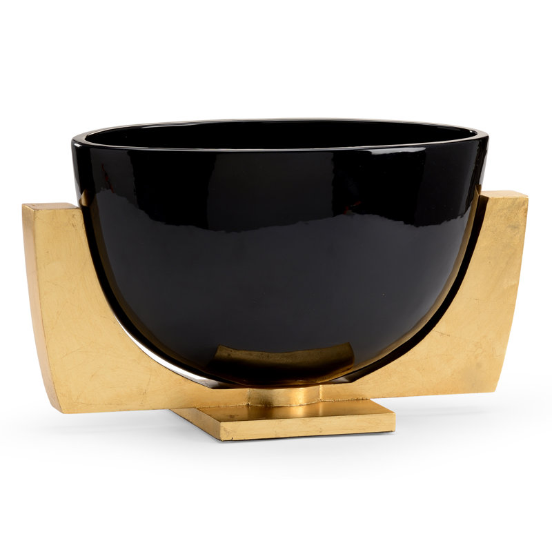 Ceramic Serving Bowl, Gloss Black
