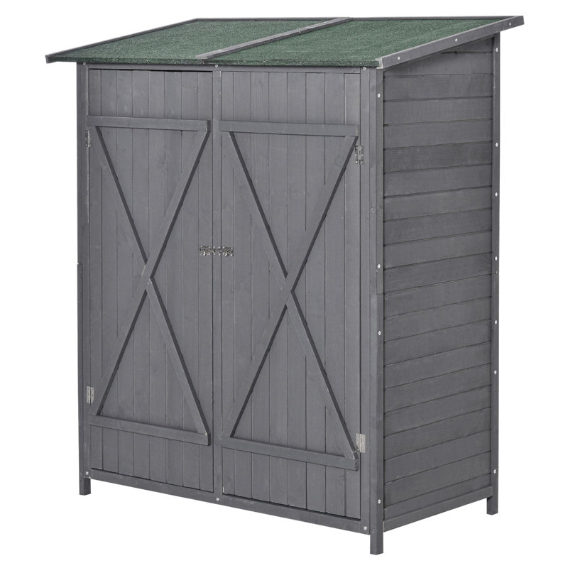 Haslet Solid Wood Garden Shed, Grey