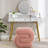 S-shape Teddy Fabric Ottoman Makeup Stool Footstool,Pink