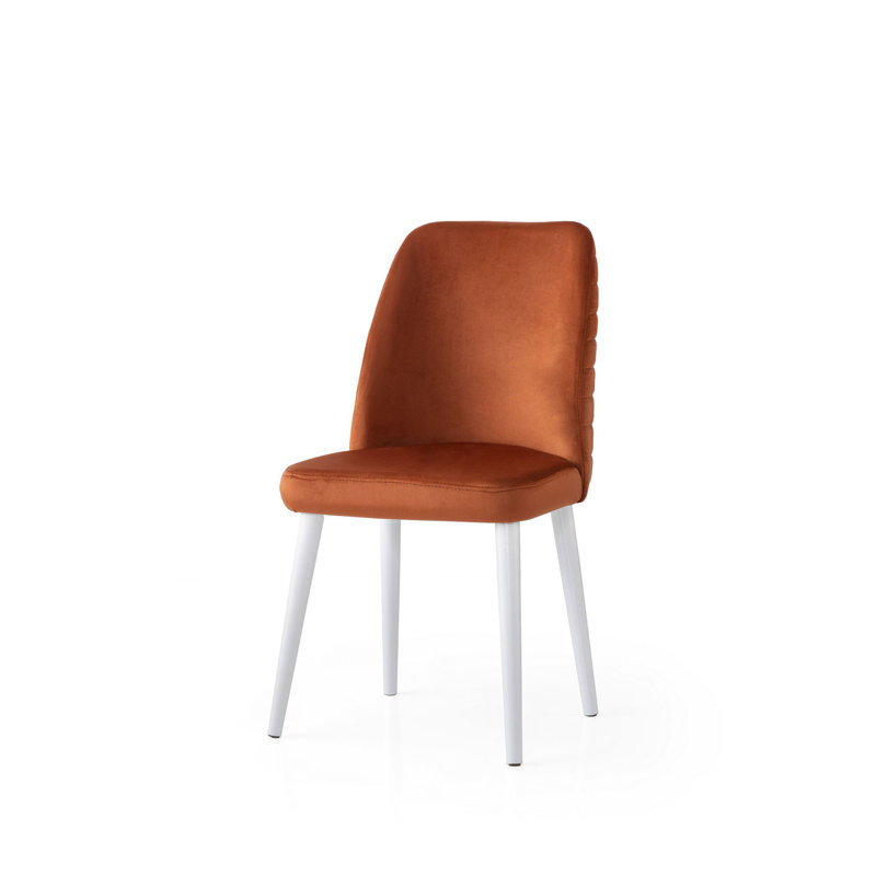 Elegant Chair Set (2 Pieces), Tile Red, 16.5 x 37.8 x 17.0 inches | 100% Iron Frame, Particle Board Seat, Beech Legs | Modern Design, Perfect for Dining Rooms & Home Offices, Durable with 386 Lbs Capacity