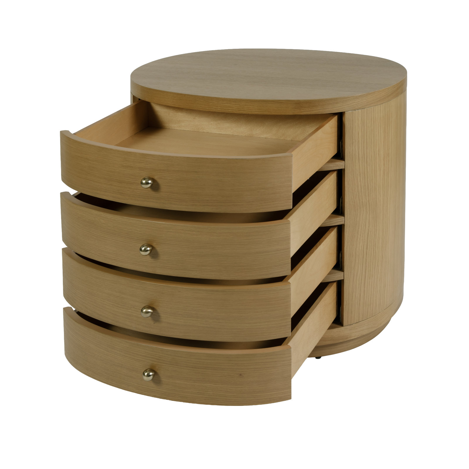 Celine 4-Drawer Acacia Nightstand, Natural Oak