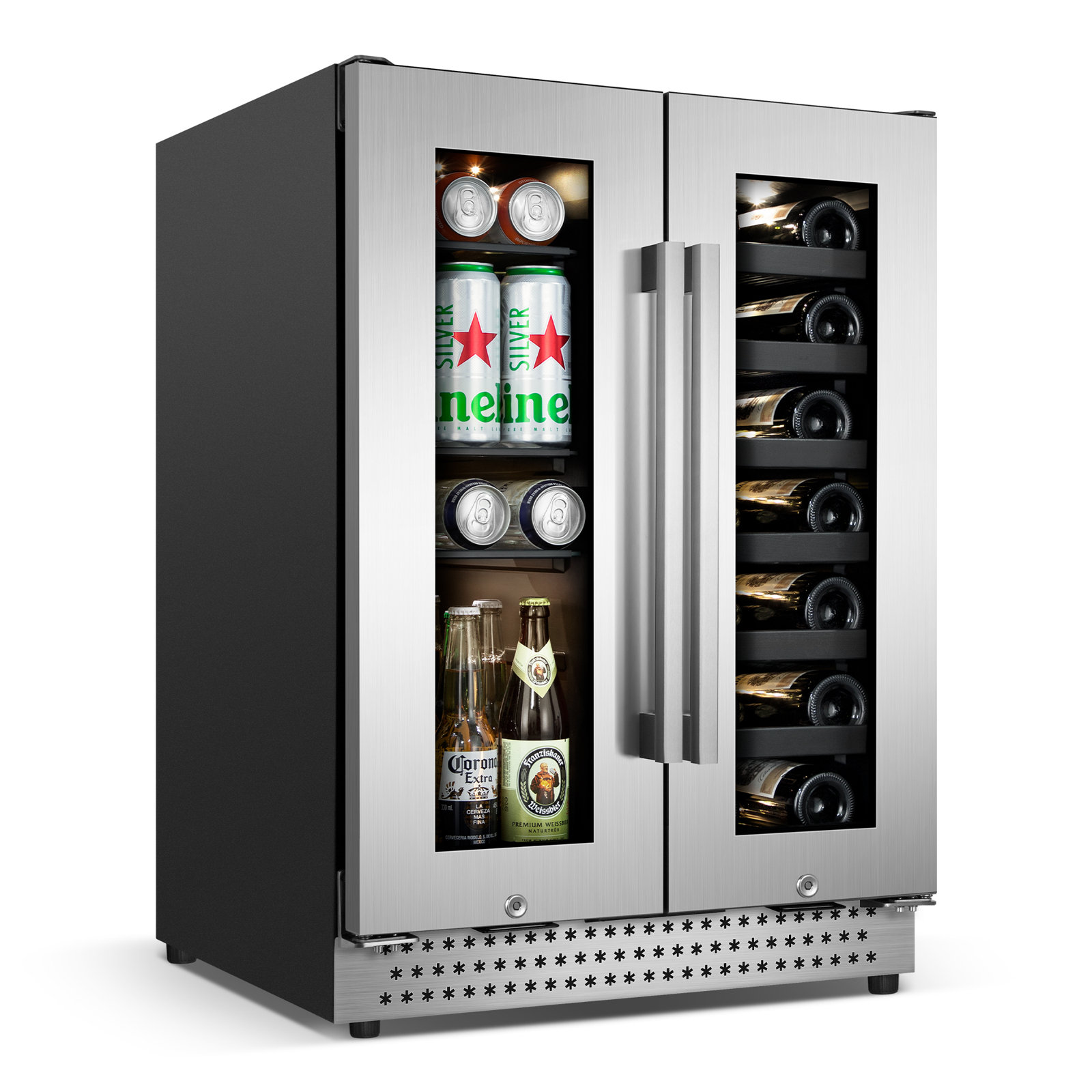 24'' 20 Bottle and 88 Can Dual Zone Built-In & Freestanding Wine & Beverage Refrigerator | Fridge.com