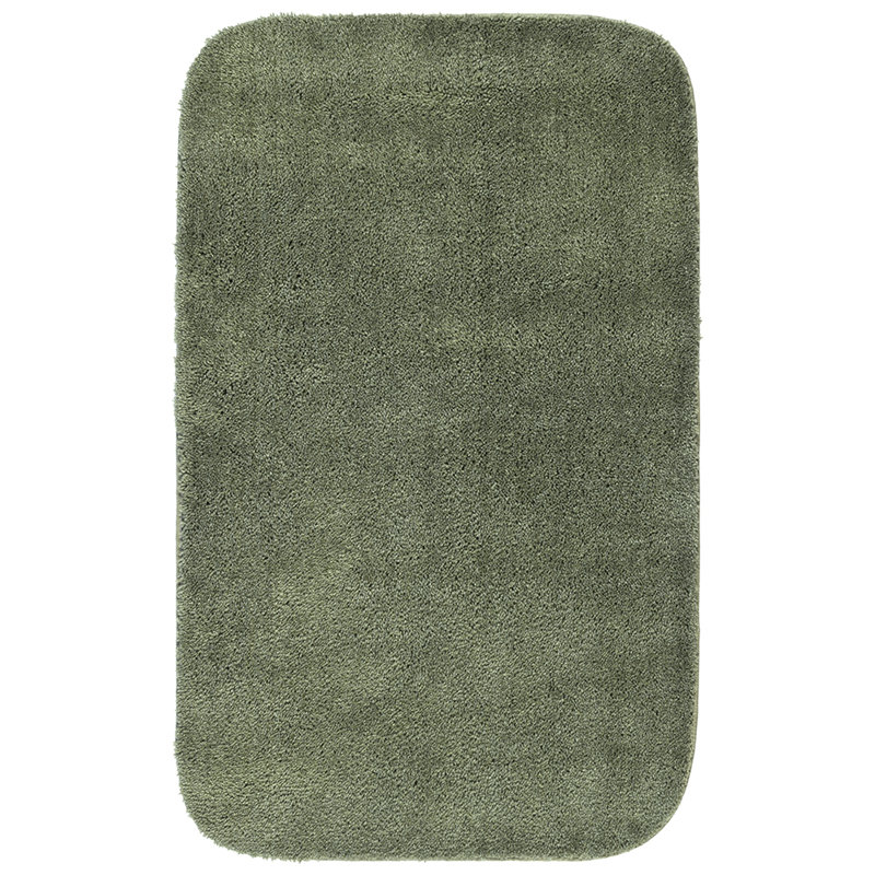 Tapis de bain antidérapant en nylon doux Mccluney, Fougère profonde, L 24 po x L 40 po