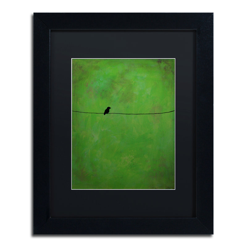« solitaire oiseau green », reproduction d’art sur toile encadrée, H 14 po x l 11 po x P 0,5 po