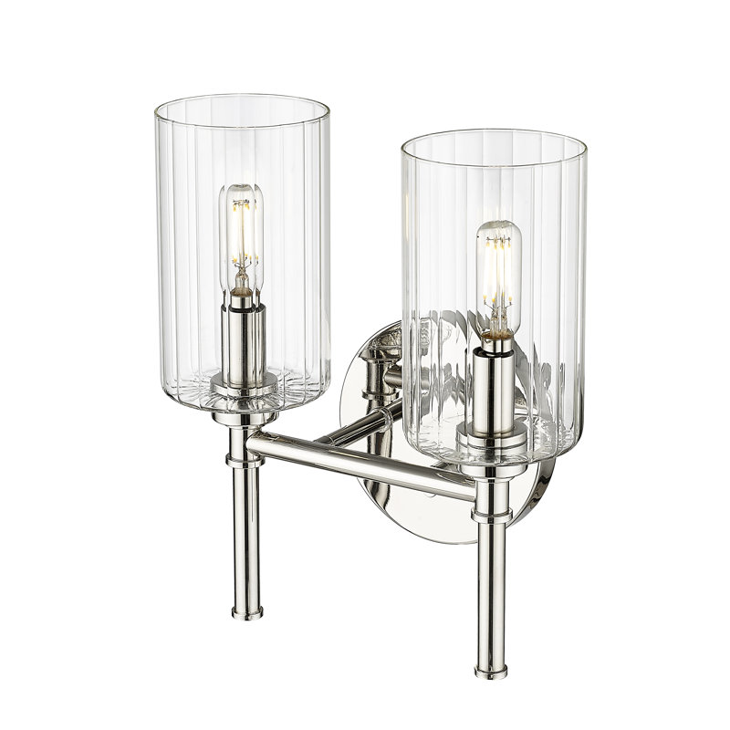 Millennium Lighting Chastine 2 Light Vanity with Clear Beveled, Polished Nickel