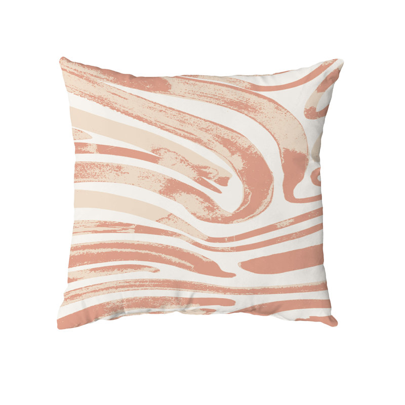 20" x 20" Orange and White Zebra Print Throw Pillow