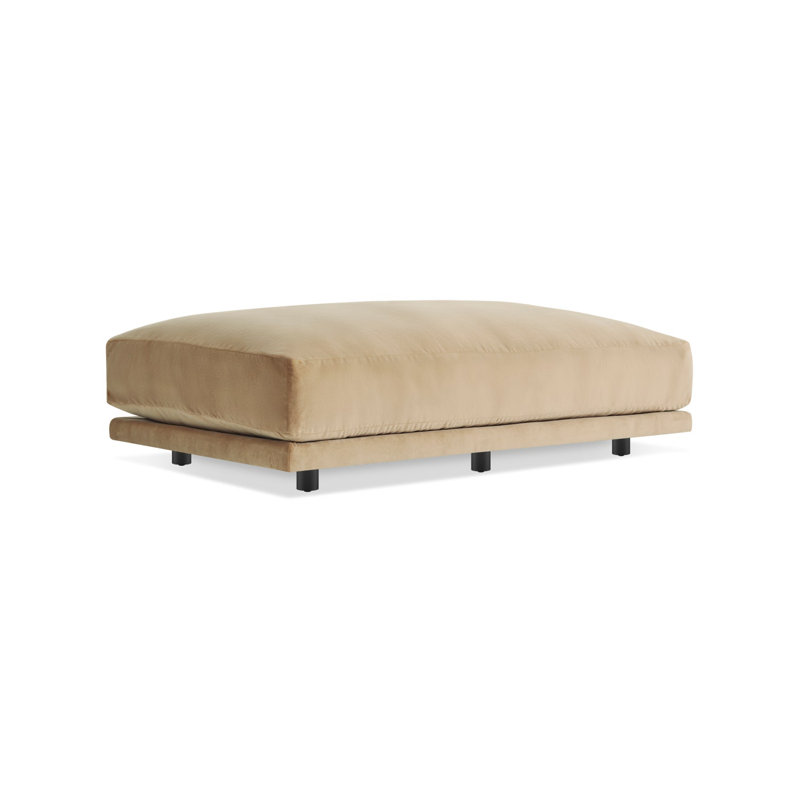 Sunday Velvet Ottoman, Camel Velvet Polyester Blend