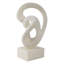 Sculpture en polyrésine à motif abstrait en boucle pour décoration de chambre à coucher ou de salon - 16 po - blanc