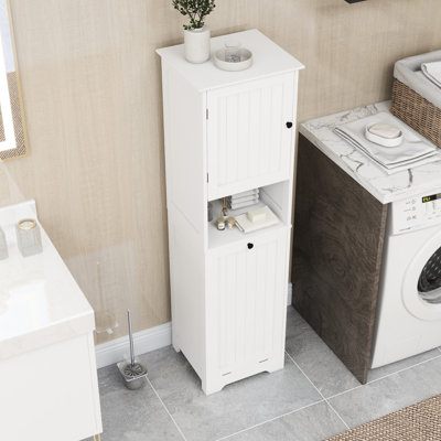 Élégant trieur de linge blanc - un compartiment, armoire de porte, E1, peinture, charge de 60 lb, double rangement, armoire de processus d'assemblage facile avec porte, capacité de poids, économie d'espace, rapidement et facilement
