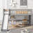 Gray Full Low Loft Bed Pine Slide Design Space Saving For Bedroom-1158224533-1158224538
