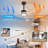 52 Inch Wood Ceiling Fan With Light And Remote, Noiseless Dc Motor, 6 Speed Levels, Led Dimmable, Natural Wood Blade