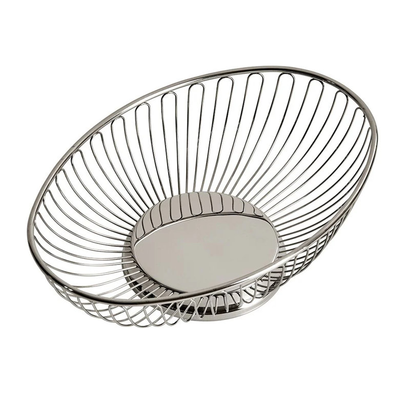Creative Gifts International Nickel Plated Bread Basket