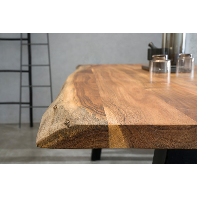 4 - Person Dining Set, 75cm H x 180cm W x 90cm D, Black/Natural/Berry, Natural/Berry/Black