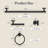 Kins Matte Black 5 pieces Decorative Bathroom Hardware sets-126364249