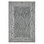 Tapis géométrique crocheté à la main gris et ivoire 2 pi x 3 pi