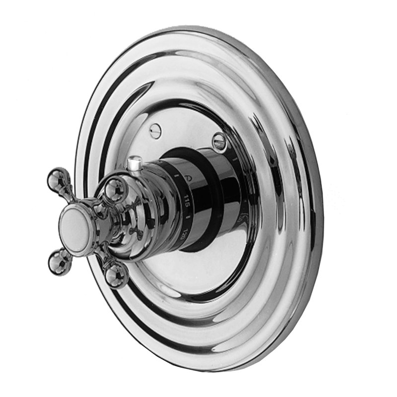 Astor 3/4" Round Thermostatic Trim Plate With Handle, Polished Chrome