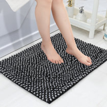 Hastings Home Bathroom Mats 60-in x 24-in Purple Polyester Memory