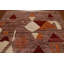 Tapis rose / brun en laine noué à la main de conception unique 6 pi 7 po x 9 pi 5 po New Age
