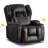 Vegan Leather Power Swivel Rocker Recliner Chair Home Theater Seating with LED Light and Cup Holder-847206143